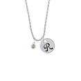 thumbnail image 2 of Delight Jewelry Silvertone Mini Paw with Yellow Crystal Silvertone Script Initial Disc - R - Charm Necklace, 20"+3", 2 of 4