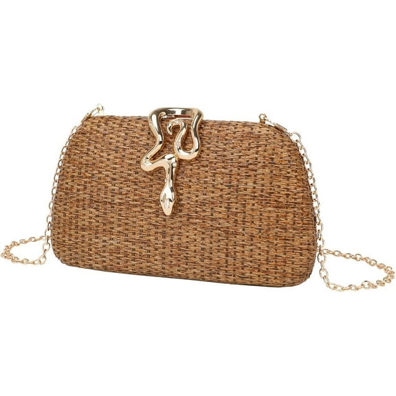 Straw Clutch Purse for Women Rattan Summer Evening Bag Woven Beach Vacation Handbags Wedding Party Wicker Purse 2025