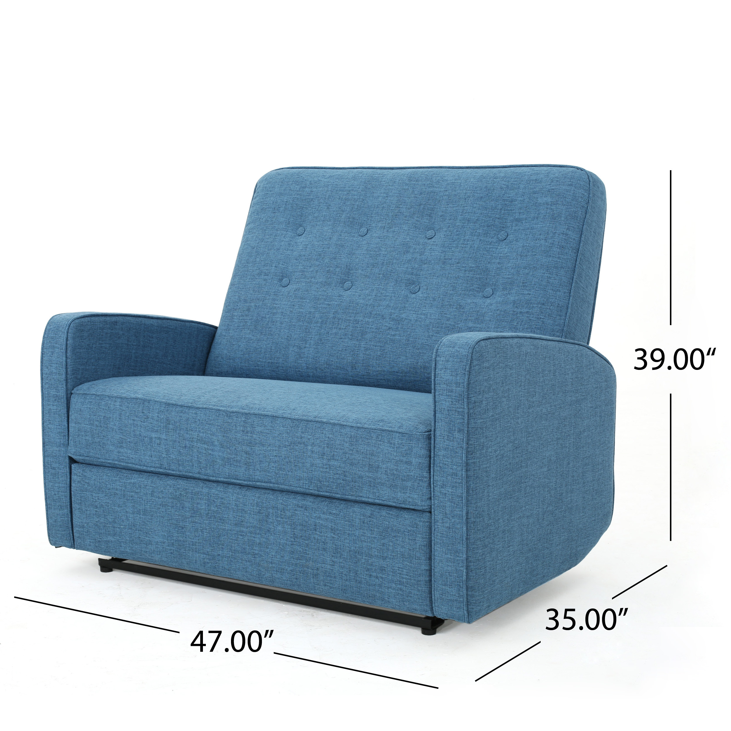 Noble House Callico Recliner Fabric Loveseat, Blue