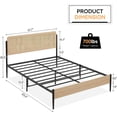 thumbnail image 3 of Queen Size Boho Bed Frame with Rattan Headboard & Wood Footboard, Under Bed Storage, No Box Spring Needed, Noise-Free Design, 3 of 7