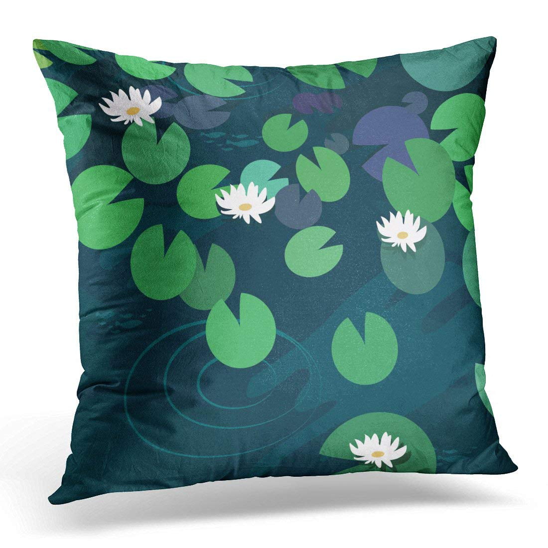 Plush Velvet Decorative Floral Lotus Water Lily Artwork Cushion Pillow Cover