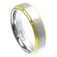thumbnail image 2 of Men Women Cobalt Wedding Band Ring 6mm Brushed Two Tone Flat Ring SZ 8.5, 2 of 3