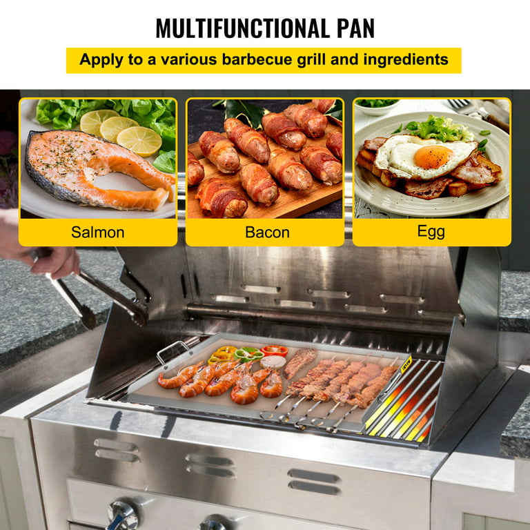 VEVOR Stainless Steel Griddle 36 in. x 22 in. Universal Flat Top Rectangular Plate BBQ Charcoal Non-Stick Grill for Camping