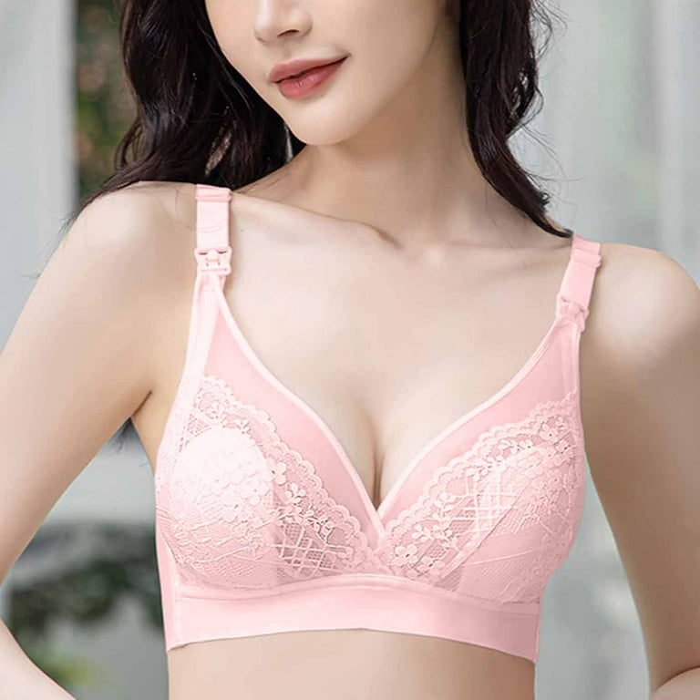 Raeneomay Breastfeeding Bras for Women Sales Clearance Ultra-thin Lace Bra  Without Steel Ring Breast Feeding Bra 