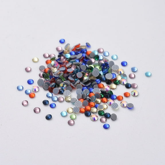 Hotfix Rhinestone Glass Rhinestone Flat Back Cabochons Half Round Mixed Color SS6 1.9~2x1mm about 1440pcs/bag