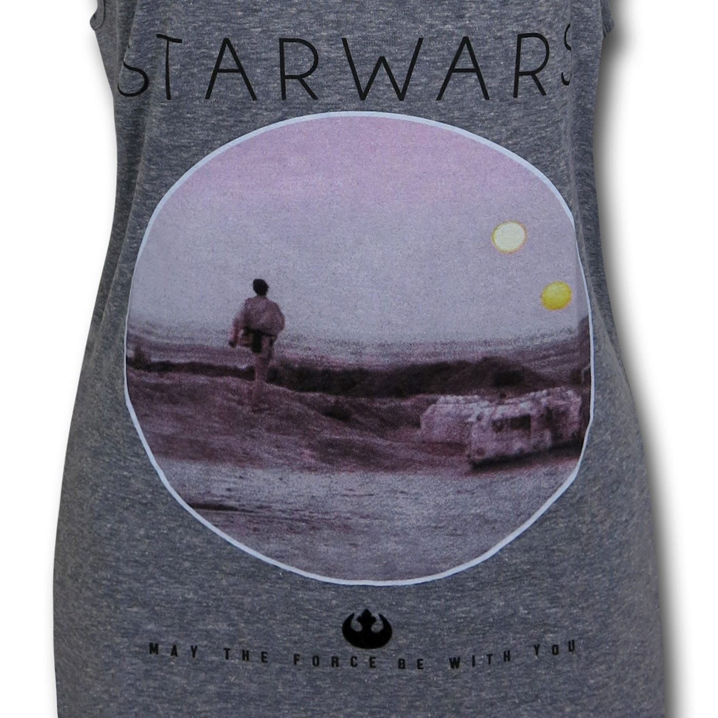 Star Wars Photoreal Circle Womens Gray Tank Top