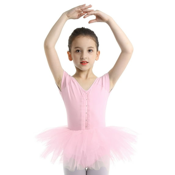 DPOIS Girls Kids Ballet Tutu Dress up Ruffles Tulle Skate Leotard Dancewear