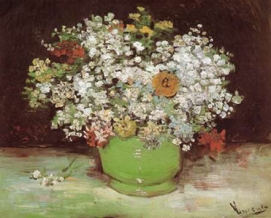 Vase Zinnias And Ot