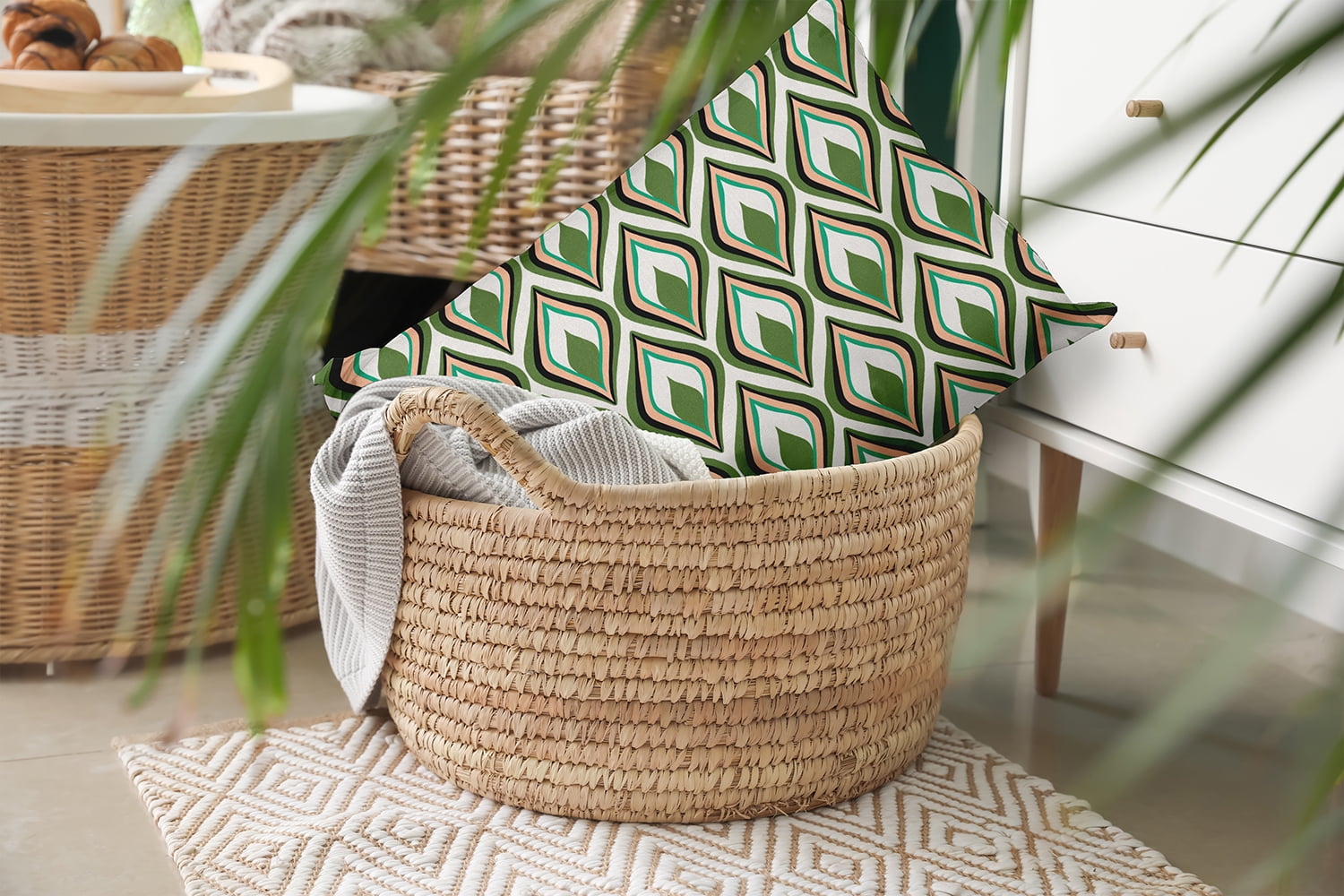 20" x 14" Simply Daisy Feathers Polyester Accent Pillow, Scallion Qty 1