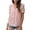 Pink, variant on Onlywo Blouses for Women Plus Size， Fashion Women Summer V Neck Blouse Short Sleeve Floral Print Loose Pullover Casual Loose Comfy Shirt Tops