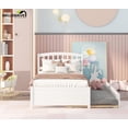 thumbnail image 3 of Bellemave Simple Style Twin Size Wood Platform Bed Frame Space Saving Twin Platform Bed with Trundle and Headboard, No Box Spring Needed, White, 3 of 11