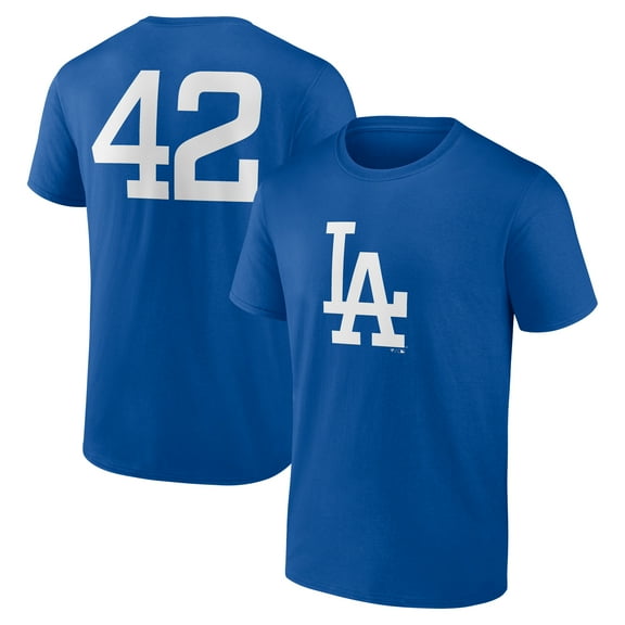 Men's Royal Los Angeles Dodgers Jackie Robinson Day Name & Number T-Shirt