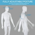 thumbnail image 3 of ZENSTYLE 73" Male Mannequin Full Body Maniquine Model Stand with Adjustable Posture White, 3 of 10