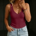 thumbnail image 4 of TEAJOPSUU Womens Summer Knitted Tank Tops Slim Fit Sleeveless Sweetheart Cami Shirts Casual Daily Basic Tank Tops Burgundy, 4 of 5