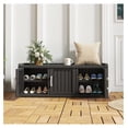 thumbnail image 4 of Shoe Storage Cabinet, Waterproof Shoe Organizer with Adjustable Shelves, UV-Resistant Entryway Shoe Cabinet with 3 Barn Doors for Indoor Outdoor, Foyer, Hallway, Living Room,Black, 4 of 9