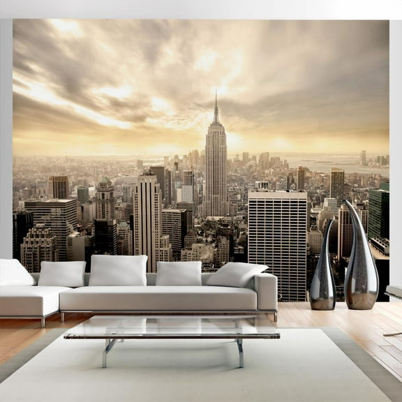 Tiptophomedecor New York Wallpaper Wall Mural - New York Manhattan At Dawn