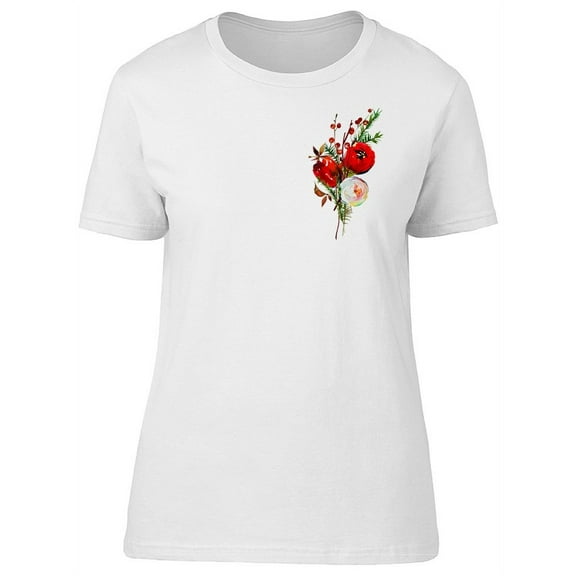 Red Berries Warm Colors Flowers T-Shirt Women -Image by Shutterstock, Female Small