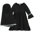 thumbnail image 2 of Huanglei Girl Muslim Dress With Hijab For Newborn Infant Baby Girls Prayer Dress Muslim Clothes Long Sleeve, 2 of 7