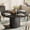 Black, variant on Dining Table for 4, LEGAHOME 47in Round Kitchen Table with 1.1in Thick Tabletop, Wood Circle Pedestal Table for Dining Room, Walnut(Only Table)