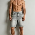 thumbnail image 4 of MHOSTAFH Men's Denim Short Loose Fit Casual Straight Leg Beach Shorts for Men Baggy Summer Golf Dree Shorts with Pocket, 4 of 6