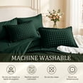thumbnail image 6 of DHOLE Queen Comforter Set 7 Pieces – Seersucker Textured Waffle Weave Bed in a Bag, All-Season Lightweight Microfiber Bedding Sets with Sheets & Pillow Shams, Farmhouse Vintage Decor – Green, 6 of 12