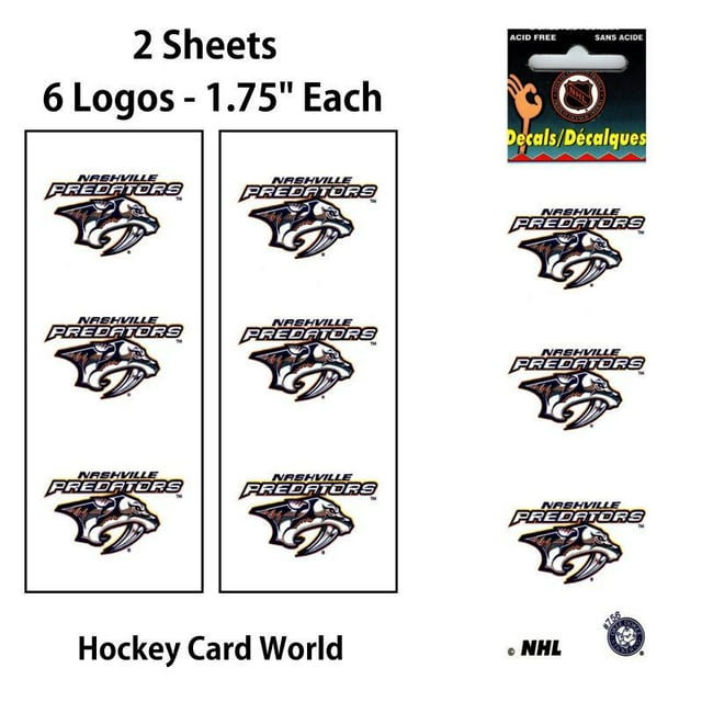 Nashville Predators 1.75" Logo Stickers Decal (Pack of 2 Sheets)