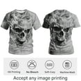 thumbnail image 3 of Rebaike Men's Graphic T-Shirt 3D Skull Skeleton Print Gothic Style, 3 of 7