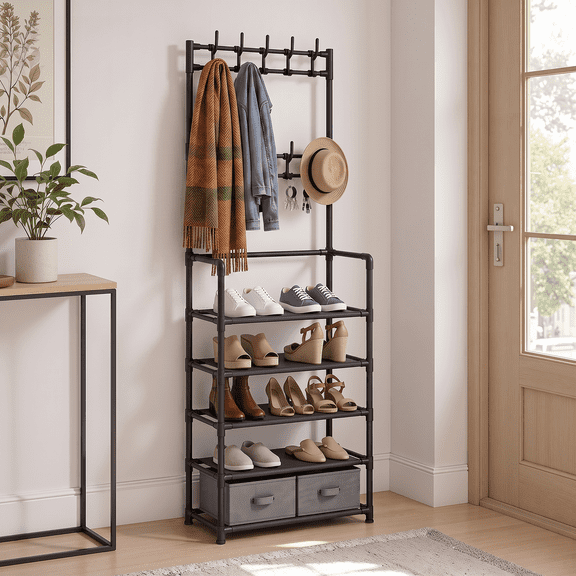 5-Tier Coat Rack with 10 Hooks