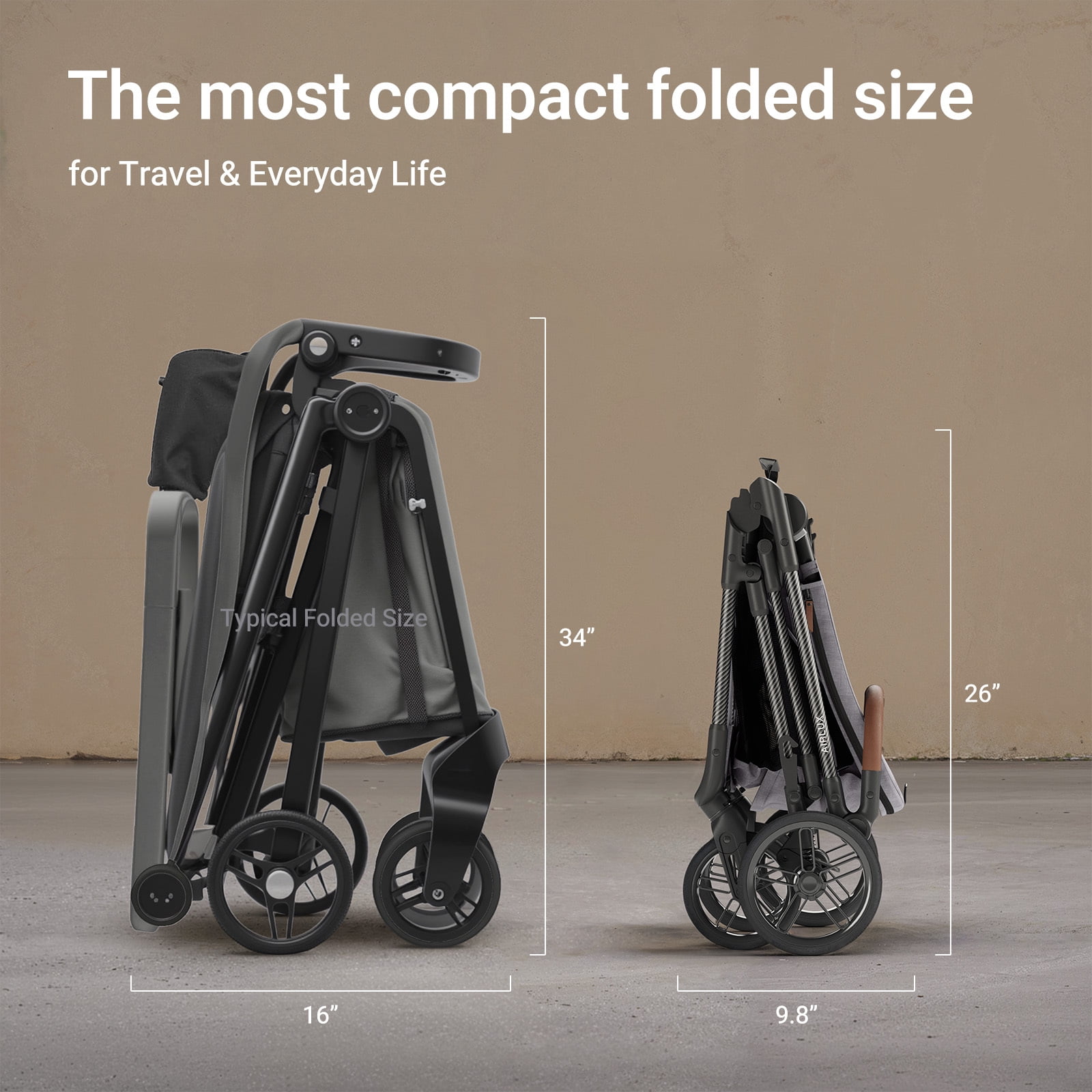 Mamazing Baby Stroller Air Lux Carbon Fiber 15.9 lbs Lightweight Compact Fold Reversible Seat with UPF 50+ Canopy for Infant Toddler