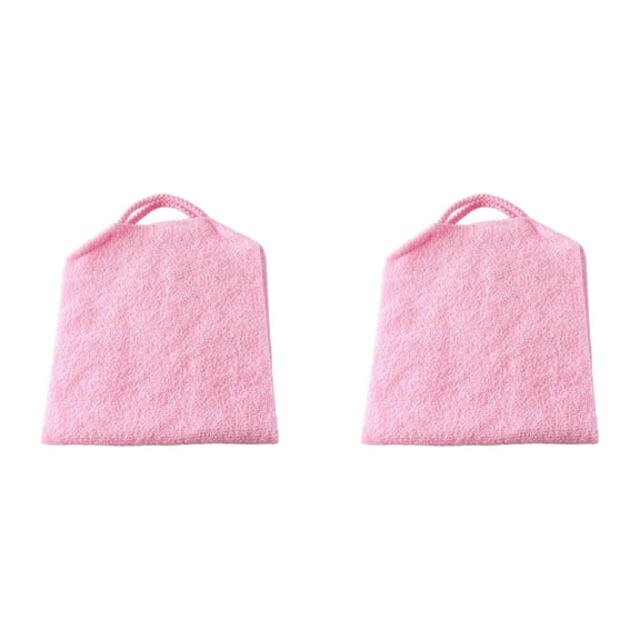 Exfoliating Back Scrubber with Handles Nylon Back Exfoliator Extended Length, Stretchable Pull Strap Washcloth for Body Cleansing and Skin Massage in Shower for Women Men, 2PCS