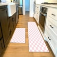 thumbnail image 5 of HVEST Pink and White Checkered Kitchen Rug Mat - Geometric Washable Non-Slip Cushioned Floor Mat, Waterproof Comfort Mats for Kitchen Sink, Laundry, Office, 23.6"x15.7", 5 of 8