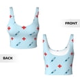 thumbnail image 3 of Sikiie Syringe And Red Cross Print Strappy Sports Bra for Women Padded Push Up Sports Bra Athletic Running Sports Bra Workout Bra Yoga Bra, 3 of 5