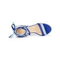 thumbnail image 4 of BLISSFUL STEP Women's Shoes Lace Up Faux Suede Open Toe Chunky Heel Sandals Royal Blue 6, 4 of 8