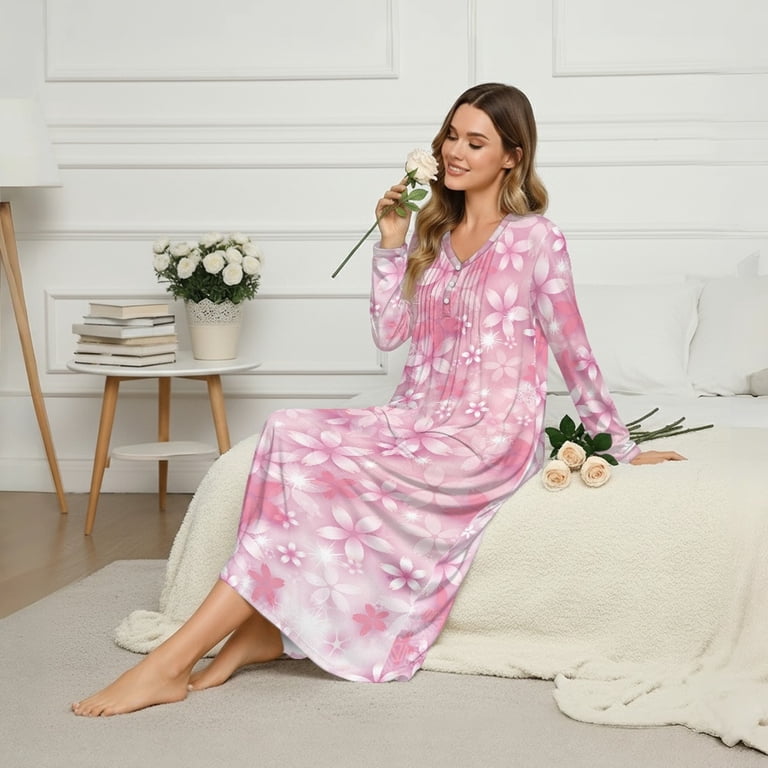 winter sleeping dress Women Winter Flannel Nightgown Sleepwear Night Dress Nightdress Pajamas Homewear