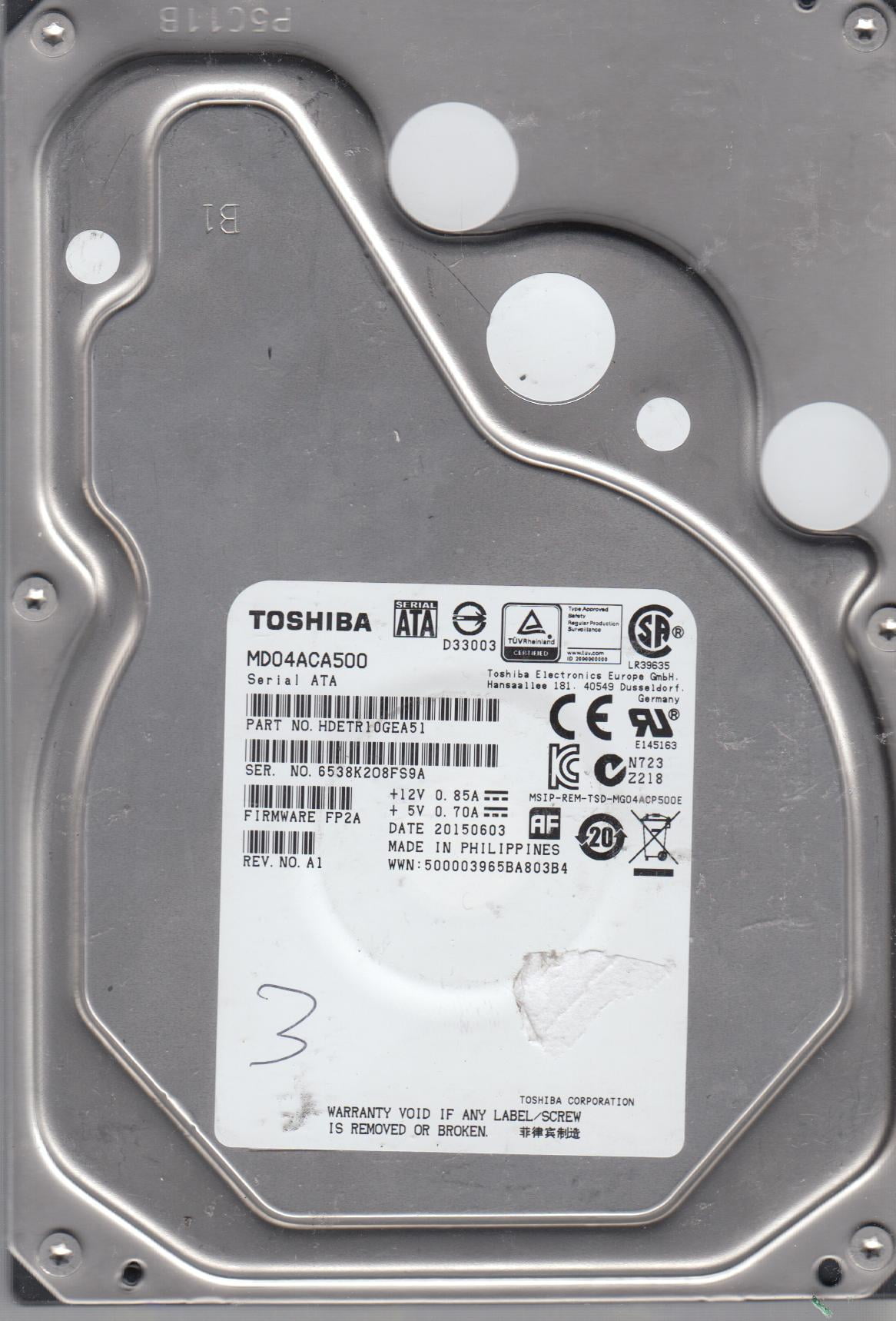 Toshiba 16TB Hard Drive MG08ACA16TE, Enterprise, 7200RPM, 512MB