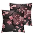 thumbnail image 2 of Acheng Cherry Blossoms Throw Pillow Covers Set of 2 Soft Japanese Style Pillow Cases Cushion CoversDecor Sakura Flower Decorative Throw Pillowcases Floral Botanical Pink Black Cushion Cases White, 2 of 6