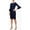 Navy, variant on Womens Purple Bell Sleeve Jewel Neck Knee Length Cocktail Sheath Dress 12