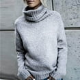 thumbnail image 3 of Sweaters For Women Cowl Neck Long Sleeve Knit Loose Sweater Solid Color Casual Jumper Tops, 3 of 4