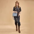 thumbnail image 4 of Wrangler Paisley Tote Bag for Women Embroidered Top Handle Handbag with Crossbody Strap, Jean, 4 of 8