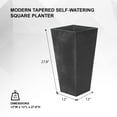 thumbnail image 6 of XBrand Modern 28-Inch Tall Square Planter, Modern Tapered Planter Perfect for Indoor & Outdoor Planter, Patio Décor, Set of 2, Black, 6 of 10