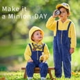 thumbnail image 3 of Minion Stuart Costume for Kids with Single-Goggle, Halloween Plush Hooded Onesie Jumpsuit for Boys Girls, 3 of 8