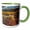 Green/White, variant on 3drose, Anza Borrego Desert State Park, Ca. Verbena and Goldfields Blooming, 11oz Two-tone Green Mug