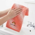 thumbnail image 4 of Unique Bargains 2 Pcs Rainbow Cotton Soft Absorbent Hand Towels Red 28" x 13", 4 of 8