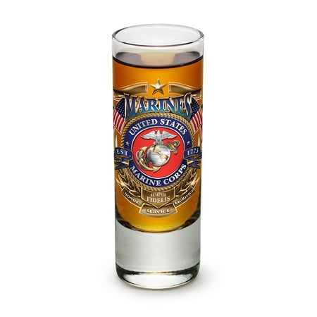 

Shot Glasses – US Marine Corps Gifts for Men or Women – USMC Badge of Honor Shot Glass – USMC Glass Shot Glass with Logo (2 Oz)