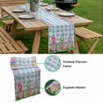 thumbnail image 5 of Easter Bunny Gnomes Table Runner - 120 Inch Long, Kitchen Dining Table Runner Dresser Scarves, Spring Easter Eggs Floral Blue Plaid Farmhouse Decor for Coffee Tables Wedding Party Banquet, 5 of 8