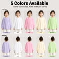 thumbnail image 3 of Girls Long Sleeve T Shirts Toddler 5 Pack Cotton Crew Neck Tops Kids Clothes For 3T-12, 3 of 7
