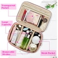 thumbnail image 5 of Makeup Bag Cosmetic Bag Large Toiletry Bag Double Layer with Strap for Women with Adjustable Dividers Pink, 5 of 6