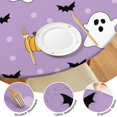 thumbnail image 4 of Jack O Lantern Themed Elastic Halloween Tablecloth for Round 44 Inch Table - Stretch Fit Washable Fabric for Party Decor, 4 of 6