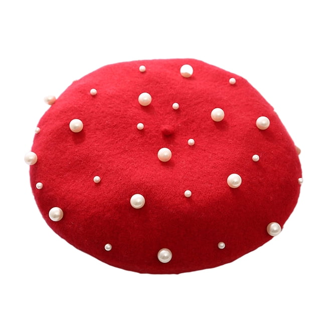 Minnieouse Boina Diseño de moda de invierno Estilo francés casual Sombrero Mano de obra exquisita Gorros de la gorrita tejida Accesorio de vestuario Sombreros rojo Minnieouse AP010199-01B