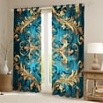 thumbnail image 2 of Erosebridal Gothic Damask Curtains for Living Room,Victorian Floral BlackoutCurtains Set of 2 (38x54),Retro Aztec Theme Curtains and Drapes (38x54),Breathable Room Decor, 2 of 7